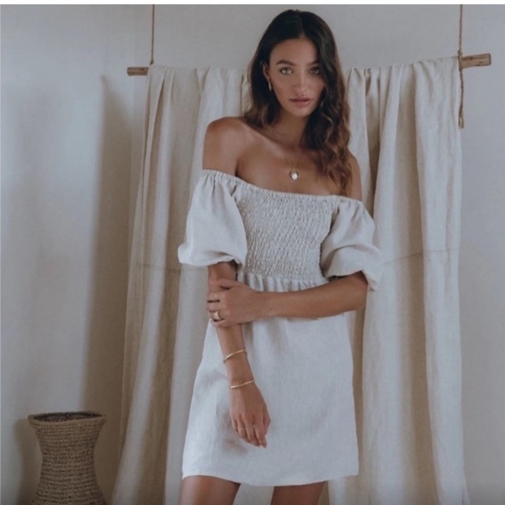 Aura Willow Linen Natural Beige dress